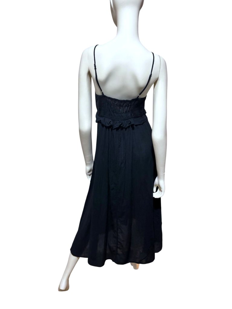 Cotton Midi Sundress Xs Adjustable Straps Semi Sheer Ruffle Nap 100% Cotton — image 3 of 5